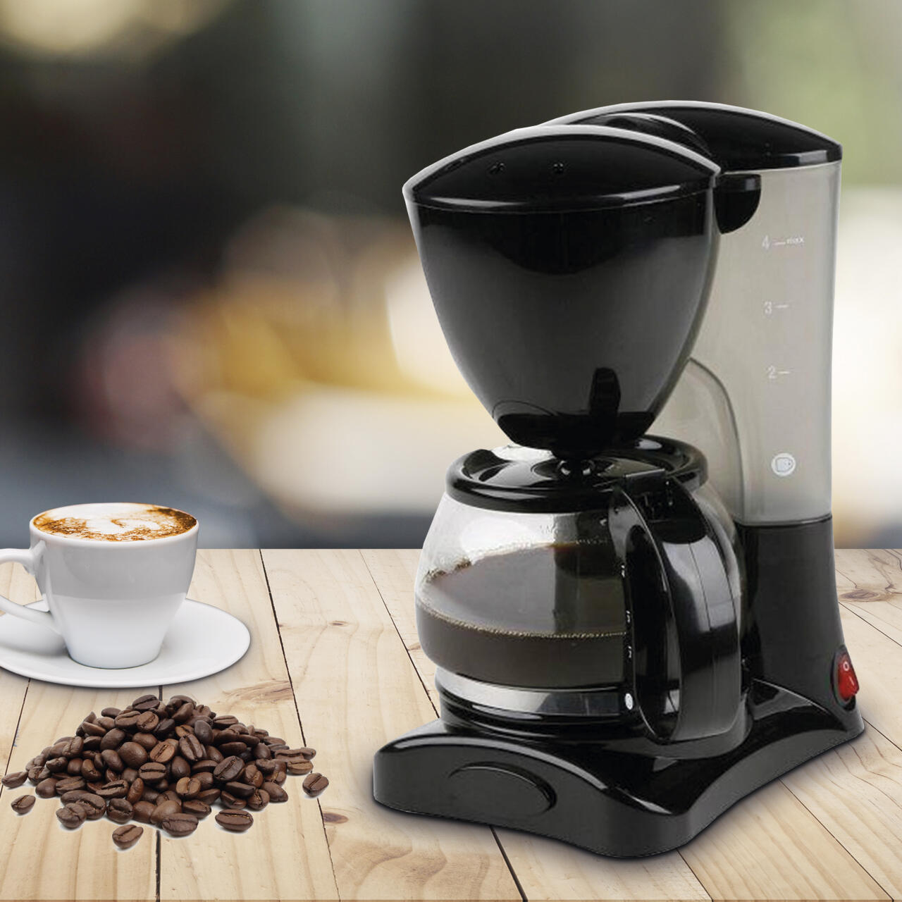 Cafetera Goteo 12 Tazas 900 W Filtro Extraíble Jarra De Cristal Capacidad 1,2L