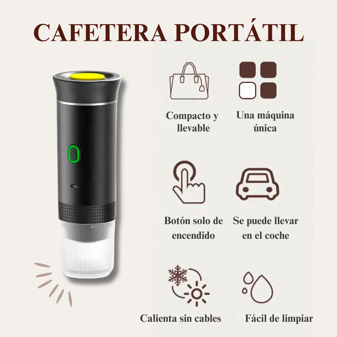 Cafetera Expresó Portátil Capsulas 3 en 1