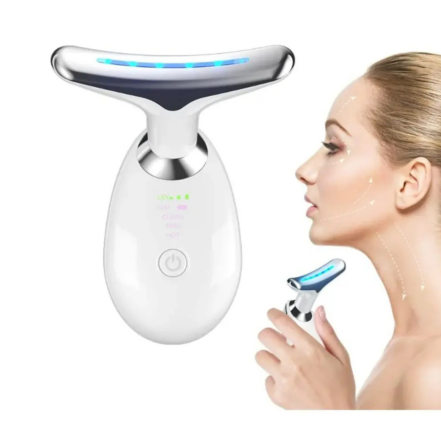 Masajeador facial lifting EMS- Dispositivo Facial de Limpieza con 3 Luces LED